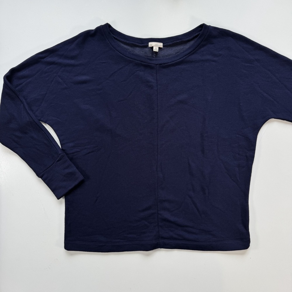 GAP Chic Sweatshirt Womens Medium Navy Blue Bat Wing Sleeves Soft Terry Knit